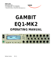 WEISS GAMBIT EQ1-MKII Operating instructions