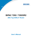 Billion BiPAC 7202GR2 User`s manual