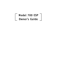 Model 700 ESP Owner`s Guide