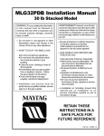 Maytag MLG32PDB Installation manual