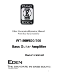 Eden WT800C Owner`s manual