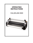 VALUELAM 4500HC-2 Operating instructions