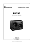 Meyer Sound USW-1P Operating instructions