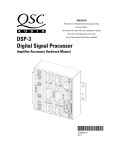 QSC DSP-3' Hardware manual