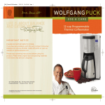 Wolfgang Puck BCM00020 Operating instructions