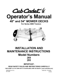 Cub Cadet 54-inch Operator`s manual