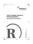Radio Shack TAD-723 Owner`s manual
