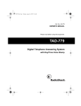 Radio Shack TAD-779 Owner`s manual
