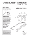 Weider Black 130 Xtb Treadmill User`s manual