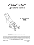 Cub Cadet 997 Operator`s manual