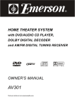 Emerson AV301 Owner`s manual
