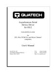 Quatech Asynchronous Communications Adapter for PCI bus DSCLP/SSCLP-100 User`s manual