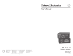Extron electronics MLA-VC10 User`s manual