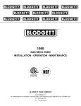 Blodgett 1060 Specifications