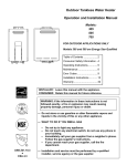 A.O. Smith 705 Installation manual