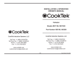 CookTek MCD1500 Owner`s manual