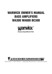 Warwick AMPs Owner`s manual