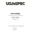 usa-spec PA15-HON3 Owner`s manual
