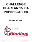 My Binding Challenge Spartan 150M Service manual
