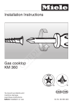 Installation Instructions Gas cooktop KM 360