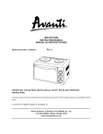 Avanti TFL-11 Instruction manual