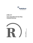 Radio Shack CTR-117 Owner`s manual