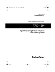 Radio Shack TAD-1006 Owner`s manual