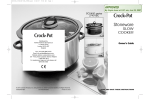 SCV400W - Crock-Pot® 3.5L White Slow Cooker Instruction Manual