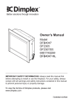 Dimplex DF2307SS Owner`s manual