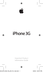 Apple iPhone 3G Product information guide