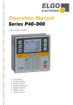 ELGO Electronic P40-SN002 Series Operating instructions