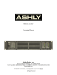Ashly PE-1200 Owner`s manual