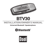 Dual BTV30 Instruction manual
