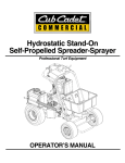 Cub Cadet Hydrostatic Stand-On Self-Propelled Spreader Operator`s manual