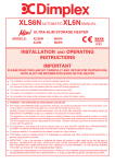 Dimplex XLS6N Operating instructions