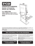 Ryobi BS904 Operator`s manual