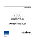 Cobalt Digital Inc 9006 Owner`s manual