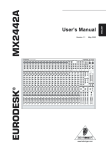 Behringer MX2442A User`s manual