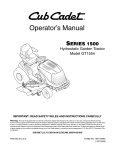 Cub Cadet GT1554 Operator`s manual
