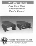 World Friendship WF-600T Series User`s manual