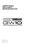 Yamaha GW10 Owner`s manual