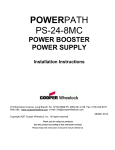 Cooper Wheelock POWERPATH PS-24-8MC Instruction manual