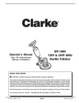 Clarke Alto MP-1800 Operator`s manual