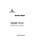 Respironics 920M Operator`s manual