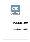 Aethra FS4104-AW Installation guide