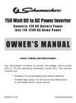 Vector 750 Watt Power Inverter User`s manual