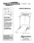 ProForm 795 SL PFTL69211 User`s manual