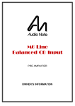 Audio Note M10 Line Specifications