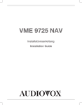 Audiovox VME 9725 Installation guide