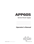 Alpha APP60S Operator`s manual